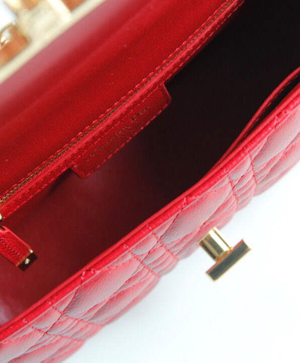 Christian Dior Small Dior Caro Bag Red